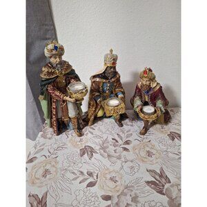 Kirkland 3 Kings Candle Candleholders Nativity Costco Set Perfect Condition
